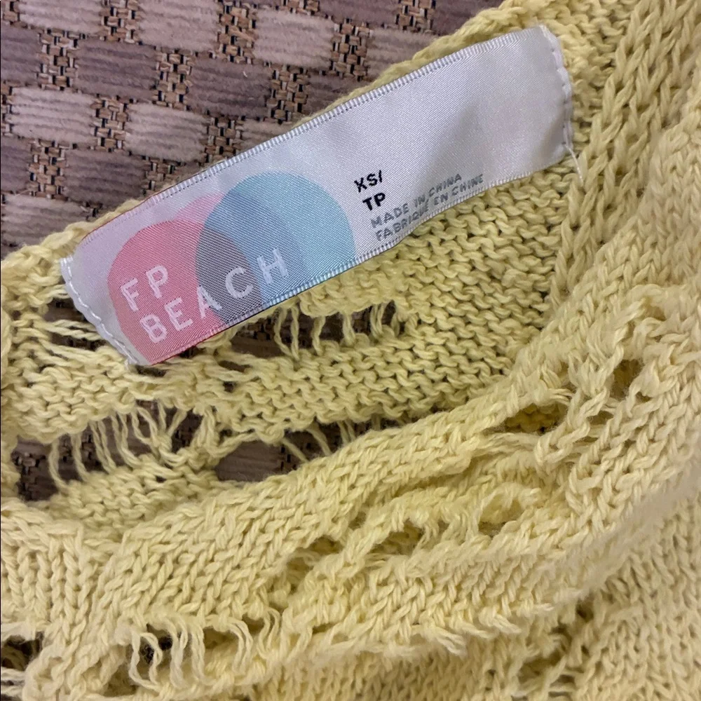 Free People YELLOW Crochet Maxi Swim Coverup - Picture 6 of 7
